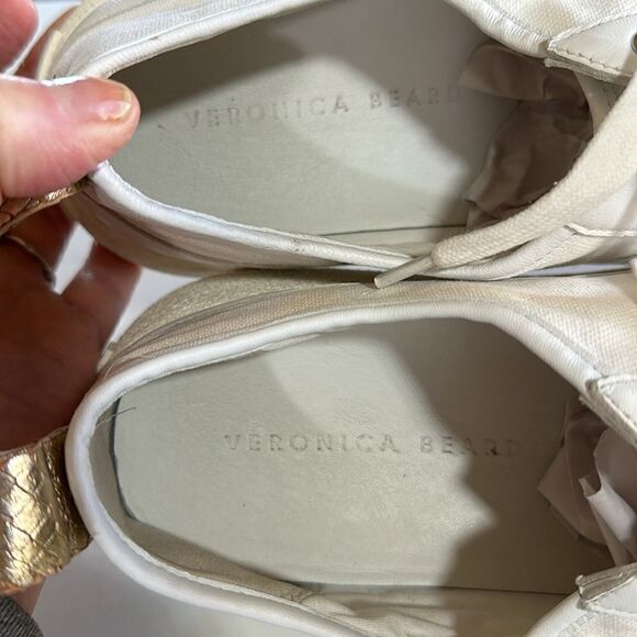 VERONICA BEARD Women's Parise Canvas & Leather Sneakers White Size 9.5 - Picture 12 of 16